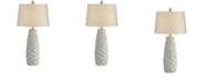 Kathy Ireland Pacific Coast Geo Pattern Faux Cement Table Lamp